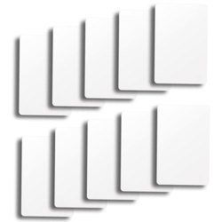 Set of 10 White Plastic Bridge Size Cut Cards