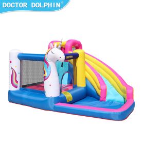 Unicorn Bounce House 420D and 840D Oxford Fabric Inflatable Bouncer with Splash Pool w/450W Blower