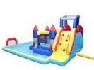 10 in1 Inflatable slide water park bouncing house garden with splash pool & water gun & basketball & climbing wall & dual pools & soccer