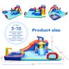 10 in1 Inflatable slide water park bouncing house garden with splash pool & water gun & basketball & climbing wall & dual pools & soccer