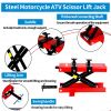 Motorcycle Lift Motorcycle Jack 1100 LBS Motorcycle Lift Scissor Jack with Steel Wide Deck Crank for Motorcycles ATVs Dirt Bikes Powersports (Motorcyc