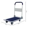 330 lbs. Capacity Platform Truck Hand Flatbed Cart Dolly Folding Moving Push Heavy Duty Rolling Cart in Blue