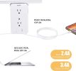 Socket Shelf Outlet 2 Pack Surge Protector Extender Wall plug with USB A+C Ports(3.4A Total), 8 AC Outlets