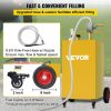 VEVOR 30 Gallon Fuel Caddy, Gas Storage Tank & 4 Wheels, with Manuel Transfer Pump, Gasoline Diesel Fuel Container for Cars, Lawn Mowers, ATVs, Boats,