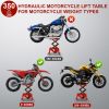 Motorcycle Lift Motorcycle Jack Hydraulic Motorcycle Lift Jack 350 LBS ATV Scissor Lift with Foot-Operated Wide Deck J-Hooks 4 Wheels for ATV (14.96 *