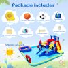 10 in1 Inflatable slide water park bouncing house garden with splash pool & water gun & basketball & climbing wall & dual pools & soccer