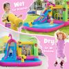 Inflatable Bounce Castle with Long Water Slide and 735W Blower