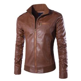 Motorcycle Leather Jackets (Option: Dark brown-M)