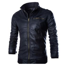 Motorcycle Leather Jackets (Option: Black-XL)