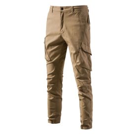 Men's Pants Lightweight Cotton Outdoor Military Combat Cargo Trousers (Color: Brown, size: 38)