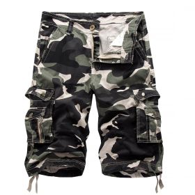 Men's Camo Cargo Shorts Cotton (Color: Dark, size: 38)