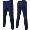 Mens Classic Slim Fit Stretch Flat Front Slacks Dress Pants