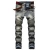 Mens Ribbed Jeans Straight Fit Denim Pants