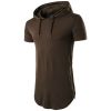 Mens Hipster Hip Hop Long Drop Tail Hoodie Side Zipper T Shirt Longline Pullover Shirts