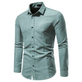 Men's Long Sleeve Regular fit Casual Shirt (Color: Green, size: XL)