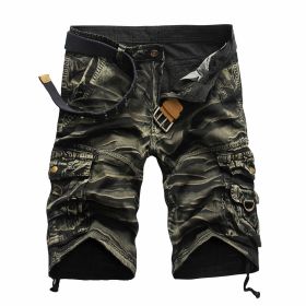 Men's Casual Loose Fit Cargo Shorts, Straight Multi-Pocket Cotton Outdoor Wear (Color: 8902, size: 36)