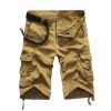 Men's Casual Loose Fit Cargo Shorts, Straight Multi-Pocket Cotton Outdoor Wear