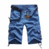 Men's Casual Loose Fit Cargo Shorts, Straight Multi-Pocket Cotton Outdoor Wear