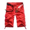 Men's Casual Loose Fit Cargo Shorts, Straight Multi-Pocket Cotton Outdoor Wear