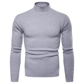 Men's Pullover Turtleneck Sweater (Color: Gray, size: M)