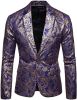 Men's Paisley Tuxedo Jackets Slim Fit Blazers Jacket One Button Stylish Wedding Party Dress Suit