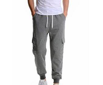 Men's Casual Gym Jogger Athletic Sports Sweatpants (Color: Dark, size: M)