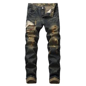 Men Jeans Biker Moto Distressed Destroyed Fashion Skinny Fit Jeans (Color: 2, size: 29)