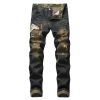 Men Jeans Biker Moto Distressed Destroyed Fashion Skinny Fit Jeans