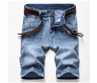 Men's Denim Shorts Stylish Straight Leg Jeans Shorts (Color: 389, size: 33)