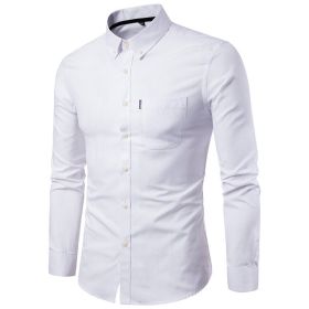 Men Dress Shirts Casual Long Sleeve Slim Fit Business Button Shirt (Color: 6, size: XS)