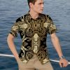 2022 Summer Hot Hawaiian 3D Digital Printed Striped Classic Style Men's Shirts