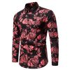 Men's Floral Shirt Long Sleeve Casual Button Down Shirt Slim Fit Flower Dress Shirt