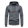 Mens Hooded Sweatshirt Casual Long Sleeve Drawstring Waffle Knit Pullover Hoodies