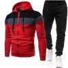 New triple color zipper sweater suit for men's sports leisure oversize loose sweater suit