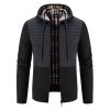 Men's Thickened Fleece Knitted Hooded Sweater Coat