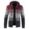 Men's Thickened Fleece Knitted Hooded Sweater Coat