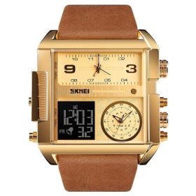 SKMEI 1391 Men Military Sports Watch Top Luxury Brand Wristwatch Men Quartz Digital Watches Male Clock Relogio Masculino (Color: Gold Brown)