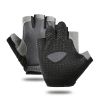 Breathable Fitness Gloves Gym Weightlifting Thin Non-slip Half Finger Cycling Gloves Equipment Yoga Bodybuilding Training Sports Grey Color