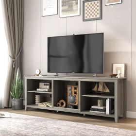 WESOME TV Stand Storage Media Console Entertainment Center; Tradition Black (Color: Grey)