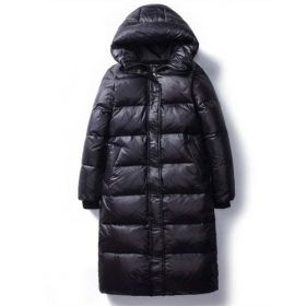 2023 Winter Down Cotton Jackets Women's Clothes Long Parkas Slim (Color: BLACK, size: M)