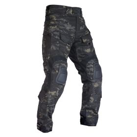 VOTAGOO G3 Combat Pants with Knee Pads Tactical Military Trousers Hunting Multicam Pants for Men Rip-Stop Airsoft Gear (Color: CP BK, size: 38)