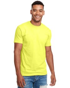 Unisex CVC Crewneck T-Shirt - WHITE - 5XL (Color: NEON YELLOW, size: XL)