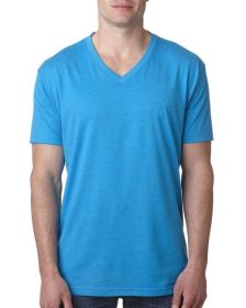 Next Level Apparel 6240 Men's CVC V-Neck T-Shirt (Color: TURQUOISE, size: XL)