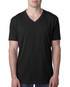 Next Level Apparel 6240 Men's CVC V-Neck T-Shirt (Color: BLACK, size: 2XL)