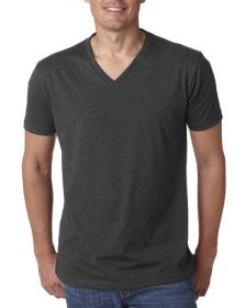 Next Level Apparel 6240 Men's CVC V-Neck T-Shirt (Color: CHARCOAL, size: 2XL)