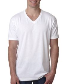 Next Level Apparel 6240 Men's CVC V-Neck T-Shirt (Color: White, size: 2XL)