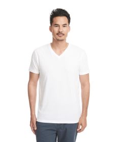 Next Level Apparel 6440 Men's Sueded V-Neck T-Shirt (Color: White, size: L)