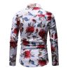 Men's Shirt Stylish Slim Fit Button Down Long Sleeve Floral Shirt Dress Shirts