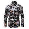 Men's Shirt Stylish Slim Fit Button Down Long Sleeve Floral Shirt Dress Shirts