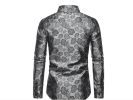 Men's Rose Printed Long Sleeve Dress Button Down Shirts